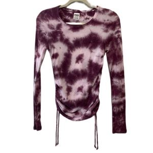 Pink Victoria’s Secret Tie Dye Ruched Thermal Long Sleeve Shirt